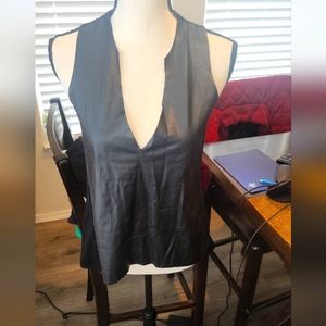 Women's Zaraknit size small faux leather and knit top